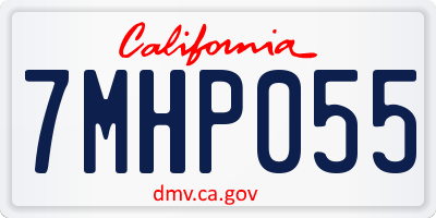 CA license plate 7MHP055