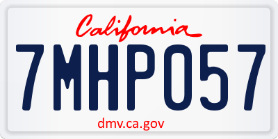 CA license plate 7MHP057