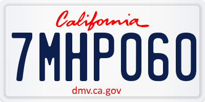 CA license plate 7MHP060