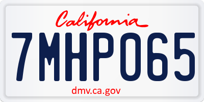 CA license plate 7MHP065