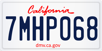 CA license plate 7MHP068