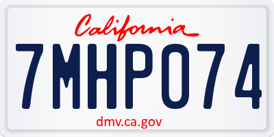 CA license plate 7MHP074