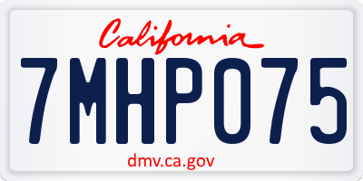 CA license plate 7MHP075