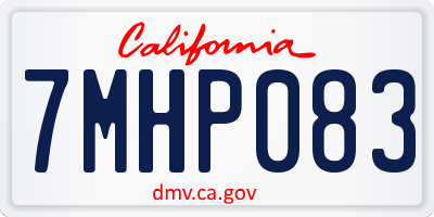 CA license plate 7MHP083