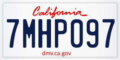 CA license plate 7MHP097