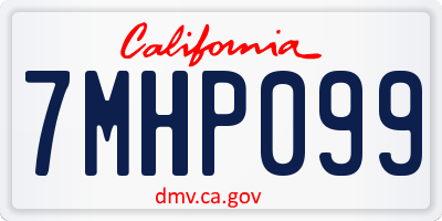 CA license plate 7MHP099