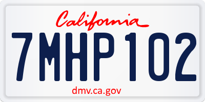 CA license plate 7MHP102