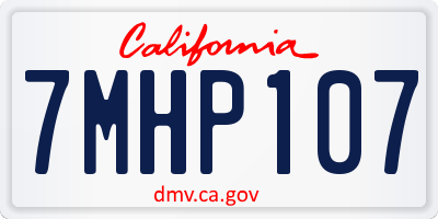 CA license plate 7MHP107