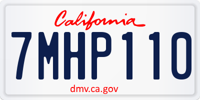 CA license plate 7MHP110