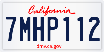 CA license plate 7MHP112
