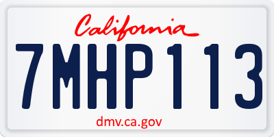 CA license plate 7MHP113