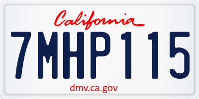 CA license plate 7MHP115