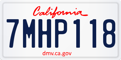 CA license plate 7MHP118