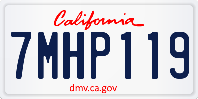 CA license plate 7MHP119