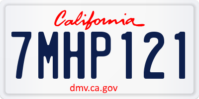 CA license plate 7MHP121