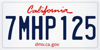 CA license plate 7MHP125