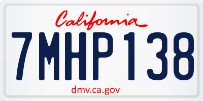 CA license plate 7MHP138
