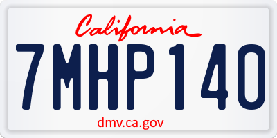 CA license plate 7MHP140