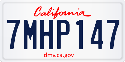 CA license plate 7MHP147