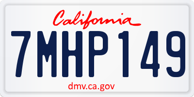 CA license plate 7MHP149