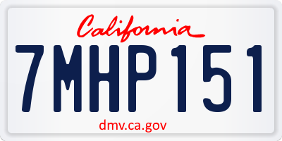 CA license plate 7MHP151