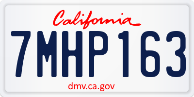 CA license plate 7MHP163