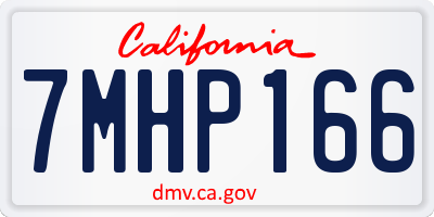 CA license plate 7MHP166