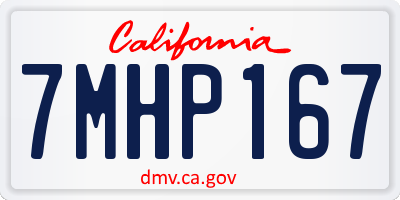CA license plate 7MHP167