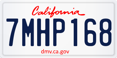 CA license plate 7MHP168