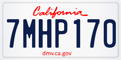 CA license plate 7MHP170