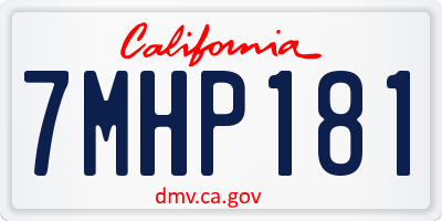 CA license plate 7MHP181