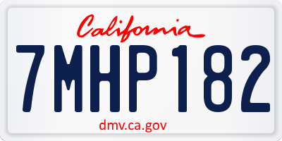 CA license plate 7MHP182