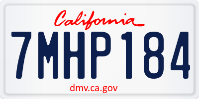 CA license plate 7MHP184