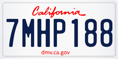 CA license plate 7MHP188