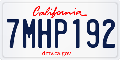 CA license plate 7MHP192