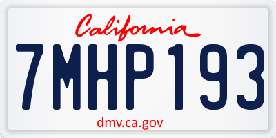 CA license plate 7MHP193