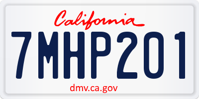CA license plate 7MHP201