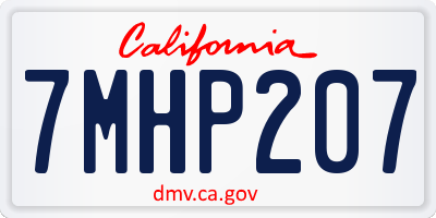 CA license plate 7MHP207