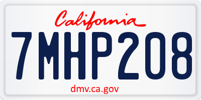 CA license plate 7MHP208