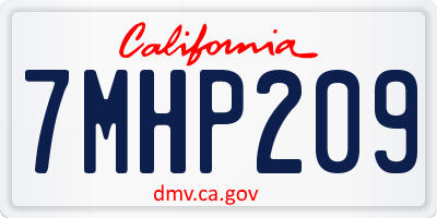 CA license plate 7MHP209