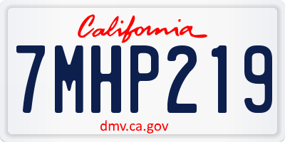 CA license plate 7MHP219