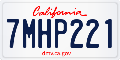 CA license plate 7MHP221