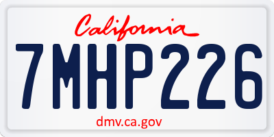 CA license plate 7MHP226