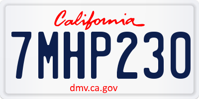 CA license plate 7MHP230