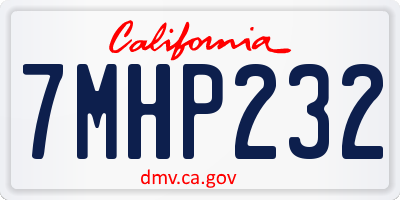 CA license plate 7MHP232