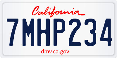 CA license plate 7MHP234