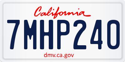 CA license plate 7MHP240