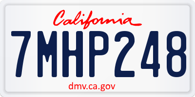 CA license plate 7MHP248