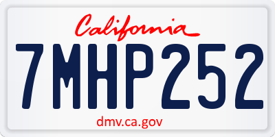 CA license plate 7MHP252