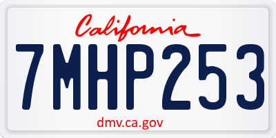 CA license plate 7MHP253